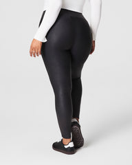 SPANXshape™ Faux Leather Fleece Lined Leggings Black