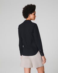 SPANX® Poplin No-Gape Tailored Shirt Classic Black