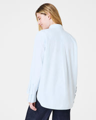 SPANX® Poplin Oversized Button-Up Shirt Classic White/Sky