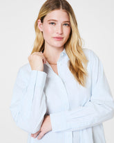 SPANX® Poplin Oversized Button-Up Shirt Classic White/Sky