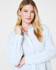 SPANX® Poplin Oversized Button-Up Shirt Classic White/Sky