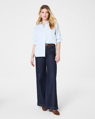 SPANX® Poplin Oversized Button-Up Shirt Classic White/Sky