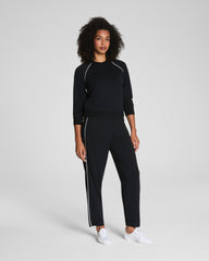 SPANX AirEssentials® Pique Long Sleeve Crewneck Top Very Black