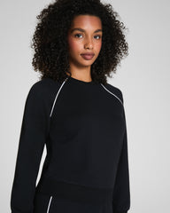 SPANX AirEssentials® Pique Long Sleeve Crewneck Top Very Black