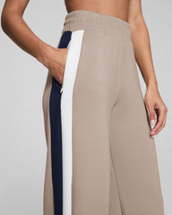 SPANX AirEssentials® Colorblock Wide Leg Track Pant Ashwood/Powder/Timeless Navy