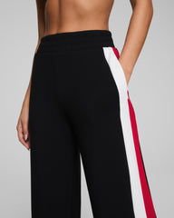 SPANX AirEssentials® Colorblock Wide Leg Track Pant Very Black/Powder/Spanx Red