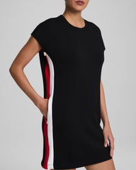 SPANX® AirEssentials Colorblock Mini T-Shirt Dress Very Black/Powder/SPANX® Red