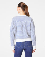 SPANX AirEssentials® Striped Crewneck Faded Indigo Stripe