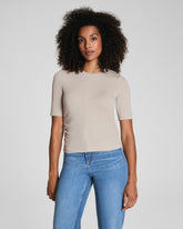 SPANX® Sleek Jersey Elbow Sleeve Ruched Top | Bone