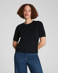 SPANX® Sleek Jersey Elbow Sleeve Ruched Top