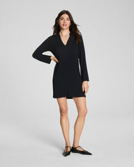 SPANX® Sleek Jersey Long Sleeve Shirt Dress | Classic Black