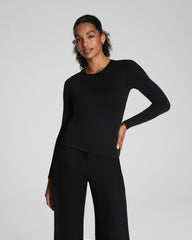 SPANXsmooth™ Jersey Crewneck Long Sleeve Top | Classic Black