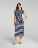 SPANX® AirEssentials Tie-Waist Maxi Dress | Timeless Navy/Powder Stripe