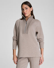 SPANX AirEssentials® Brushed Half Zip Tunic Birch Heather