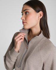 SPANX AirEssentials® Brushed Half Zip Tunic Birch Heather