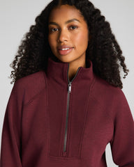 SPANX AirEssentials® Brushed Half Zip Tunic Cassis Heather