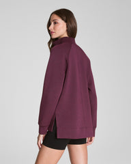 SPANX AirEssentials® Brushed Half Zip Tunic Plum Berry Heather