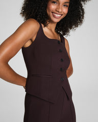SPANX® Ponte Tailored Vest Truffle Brown