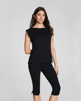 SPANX® Sleek Jersey High Neck Tee | Classic Black