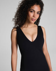 SPANXshape™ Ponte V-Neck Midi Dress Classic Black