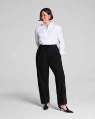SPANX® Ponte Pleated Barrel Leg Trouser with Tuxedo Stripe