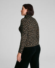 SPANX® Ponte Jacquard Turtleneck Light Leopard Print