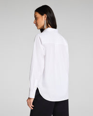 SPANX® Poplin Mini Pintuck Button-Up Shirt Classic White