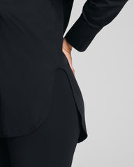 SPANX® Poplin Tuxedo Button-Up Shirt Classic Black