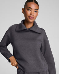 SPANX AirEssentials® Brushed Collared Long Sleeve Top Heather Storm