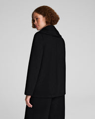 SPANX AirEssentials® Luxe Wrap Cardigan with Shimmer Very Black / Silver Shimmer