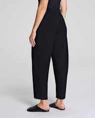 SPANX AirEssentials® Luxe Barrel Leg Pant with Shimmer Very Black / Silver Shimmer