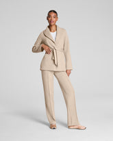 SPANX AirEssentials® Luxe Straight Leg Pant with Shimmer Bone / Silver Shimmer