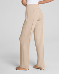 SPANX AirEssentials® Luxe Straight Leg Pant with Shimmer Bone / Silver Shimmer