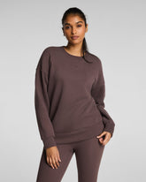 SPANX® BoostUp Cotton Fleece Crewneck Tunic | Dark Cacao