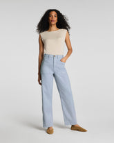 SPANXsupersmooth™ Stretch Twill Utility Barrel Leg Pant with Patch Pockets | Himalayan Cloud