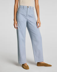 SPANXsupersmooth™ Stretch Twill Utility Barrel Leg Pant with Patch Pockets | Himalayan Cloud