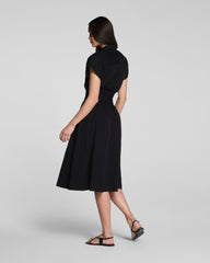 SPANX® Poplin Smocked Midi Shirt Dress | Classic Black