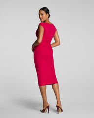 SPANXsmooth™ Jersey Scoop Neck Ruched Midi Dress | Fuchsia