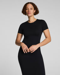 SPANXsmooth™ Jersey Crewneck Short Sleeve Midi Dress | Classic Black