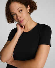 SPANXsmooth™ Jersey Crewneck Short Sleeve Midi Dress | Classic Black