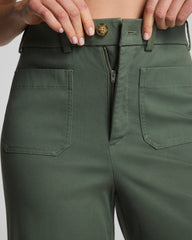 SPANXsupersmooth™ Stretch Twill Wide Leg Pant with Patch Pockets | Eucalyptus