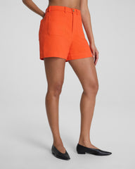SPANXsupersmooth™ Stretch Twill Short with Patch Pockets, 5" | Sunset Coral