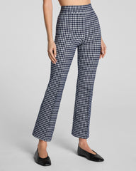 SPANXsupersmooth™ PerfectFit Ponte Kick Flare Pant with Pintuck | Timeless Navy Gingham