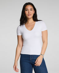 SPANXsmooth™ Jersey V-Neck Tee | Classic White