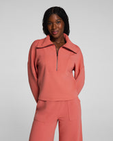 SPANX AirEssentials® French Rib Half Zip | Clay