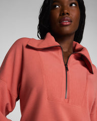 SPANX AirEssentials® French Rib Half Zip | Clay