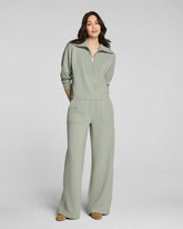 SPANX AirEssentials® French Rib Wide Leg Pant | Sage Brush