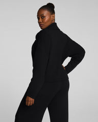 SPANX AirEssentials® French Rib Half Zip | Very Black