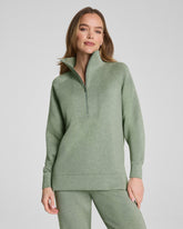 SPANX AirEssentials® Half Zip Tunic | Sage Brush Heather