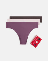 SPANXsmooth™ Fit-To-You Thong 3-Pack Box | Prune/Rosebud/Dark Cacao